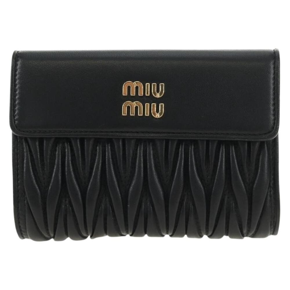 Miu Miu Matelasse Wallet Black